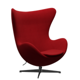3316 Egg™ Sessel, Gestell in Schwarz von Arne Jacobsen - Hallingdal - 674 Classic Red - Jacobsen Plus