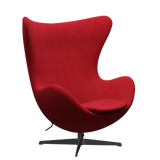 3316 Egg™ Sessel, Gestell in Schwarz von Arne Jacobsen - Hallingdal - 680 Rot - Jacobsen Plus
