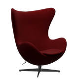 3316 Egg™ Sessel, Gestell in Schwarz von Arne Jacobsen - Hallingdal - 687 Dunkelrot - Jacobsen Plus