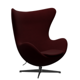 3316 Egg™ Sessel, Gestell in Schwarz von Arne Jacobsen - Hallingdal - 694 Weinrot - Jacobsen Plus