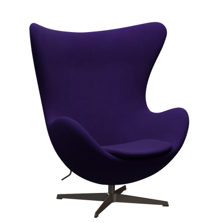 3316 Ægget loungestol, stel i brown bronze af Arne Jacobsen - Hallingdal - 702 Purple - Jacobsen Plus