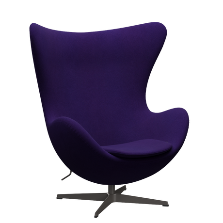 3316 Ægget loungestol, stel i warm graphite af Arne Jacobsen - Hallingdal - 702 Purple - Jacobsen Plus