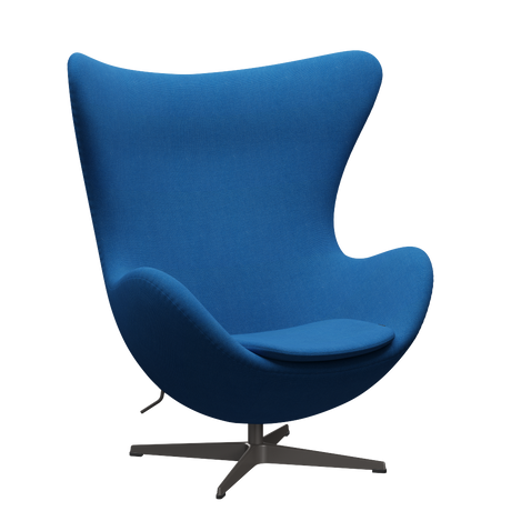 3316 Ægget loungestol, stel i warm graphite af Arne Jacobsen - Hallingdal - 723 Light Blue - Jacobsen Plus