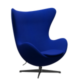 3316 Egg™ Sessel, Gestell in Schwarz von Arne Jacobsen - Hallingdal - 750 Blau - Jacobsen Plus