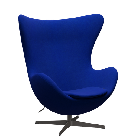 3316 Ægget loungestol, stel i warm graphite af Arne Jacobsen - Hallingdal - 750 Blue - Jacobsen Plus