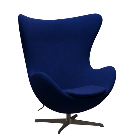 3316 Ægget loungestol, stel i brown bronze af Arne Jacobsen - Hallingdal - 754 Sea Blue - Jacobsen Plus
