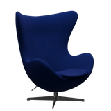 3316 Egg™ Sessel, Gestell in Schwarz von Arne Jacobsen - Hallingdal - 754 Sea Blue - Jacobsen Plus