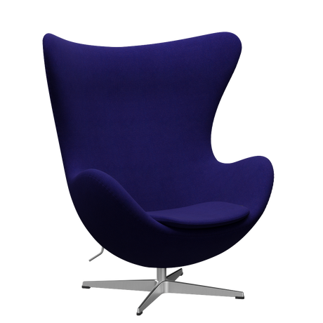 3316 Ægget loungestol, stel i børstet aluminium af Arne Jacobsen - Hallingdal - 763 Dark Purple - Jacobsen Plus