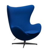 3316 Egg™ Sessel, Gestell in Schwarz von Arne Jacobsen - Hallingdal - 810 Blau/Hell-Türkis - Jacobsen Plus