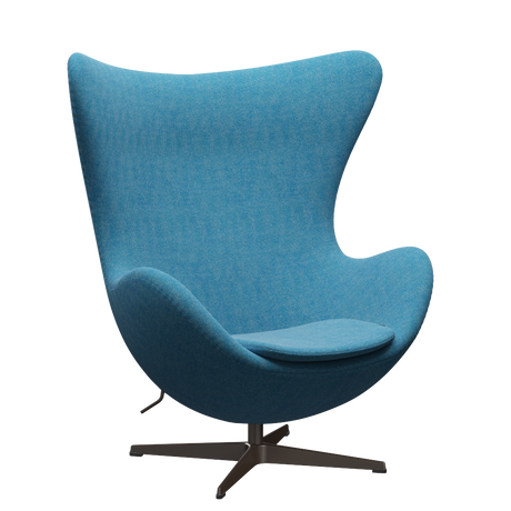 3316 Ægget loungestol, stel i brown bronze af Arne Jacobsen - Hallingdal - 840 White/Turquise - Jacobsen Plus