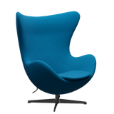 3316 Egg™ Sessel, Gestell in Schwarz von Arne Jacobsen - Hallingdal - 850 Türkis - Jacobsen Plus