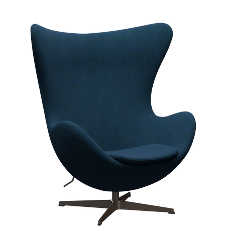 3316 Ægget loungestol, stel i brown bronze af Arne Jacobsen - Hallingdal - 890 Blue/Green - Jacobsen Plus
