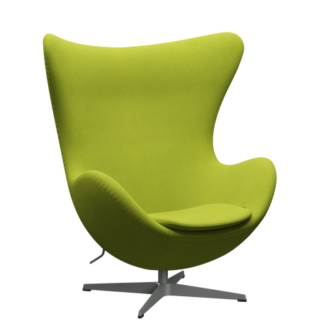 3316 Ægget loungestol, stel i silver grey af Arne Jacobsen - Hallingdal - 907 Lime - Jacobsen Plus