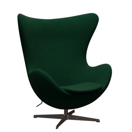 3316 Ægget loungestol, stel i brown bronze af Arne Jacobsen - Hallingdal - 944 Glass Green - Jacobsen Plus