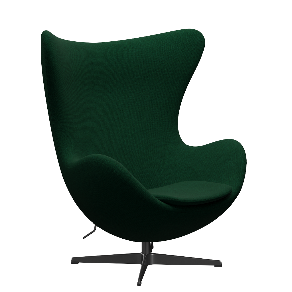 3316 Egg™ Sessel, Gestell in Schwarz von Arne Jacobsen - Hallingdal - 944 Glass Green - Jacobsen Plus