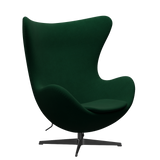 3316 Egg™ Sessel, Gestell in Schwarz von Arne Jacobsen - Hallingdal - 944 Glass Green - Jacobsen Plus