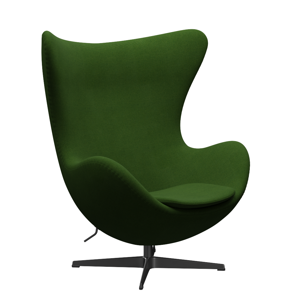 3316 Egg™ Sessel, Gestell in Schwarz von Arne Jacobsen - Hallingdal - 960 Grasgrün - Jacobsen Plus