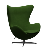 3316 Egg™ Sessel, Gestell in Schwarz von Arne Jacobsen - Hallingdal - 960 Grasgrün - Jacobsen Plus