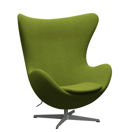 3316 Ægget loungestol, stel i silver grey af Arne Jacobsen - Hallingdal - 980 Green - Jacobsen Plus