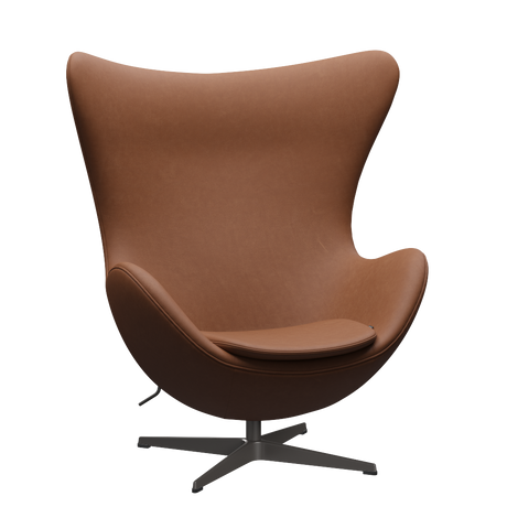 3316 Ægget loungestol, stel i warm graphite af Arne Jacobsen - Haze læder - Walnut - Jacobsen Plus