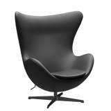 3316 Egg™ Sessel, Gestell in Schwarz von Arne Jacobsen - Essential Leder - Schwarz - Jacobsen Plus