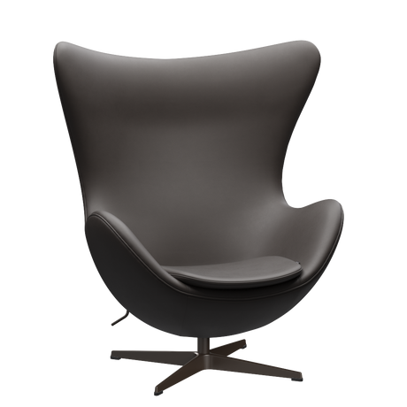 3316 Ægget loungestol, stel i brown bronze af Arne Jacobsen - Essential læder - Dark Brown - Jacobsen Plus