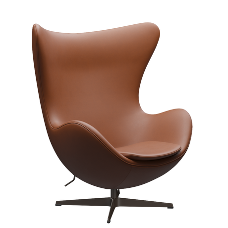 3316 Ægget loungestol, stel i brown bronze af Arne Jacobsen - Essential læder - Walnut - Jacobsen Plus