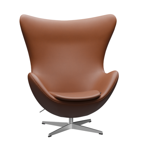 3316 Ægget loungestol, stel i børstet aluminium af Arne Jacobsen - Essential læder - Walnut - Jacobsen Plus