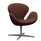 3320 Svanen loungestol, stel i silver grey af Arne Jacobsen - Christianshavn - 1134 Dark Orange - Jacobsen Plus