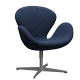 3320 Svanen loungestol, stel i silver grey af Arne Jacobsen - Christianshavn - 1155 Dark Blue - Jacobsen Plus