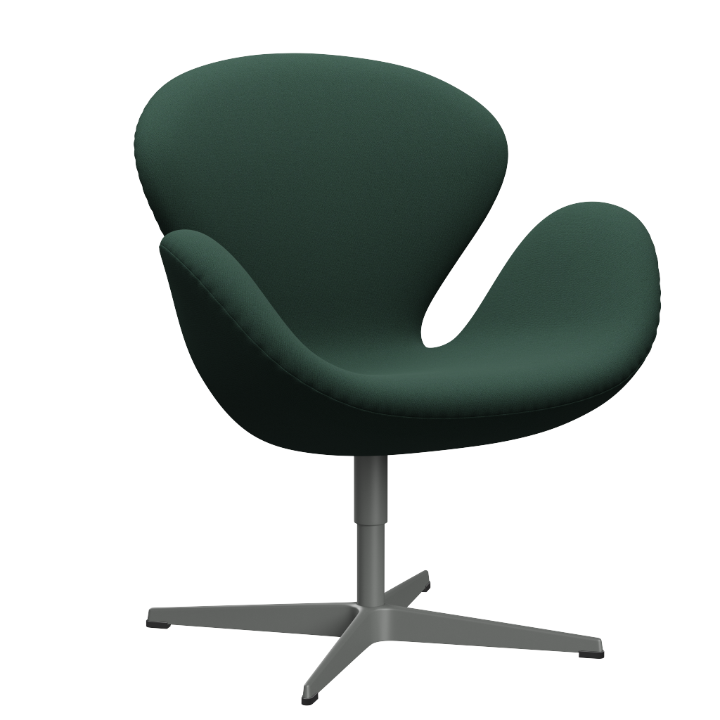 3320 Svanen loungestol, stel i silver grey af Arne Jacobsen - Christianshavn - 1160 Dark Green Uni - Jacobsen Plus
