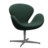 3320 Svanen loungestol, stel i silver grey af Arne Jacobsen - Christianshavn - 1160 Dark Green Uni - Jacobsen Plus