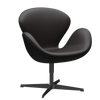 3320 Svanen Lounge-Sessel, Gestell in Schwarz von Arne Jacobsen