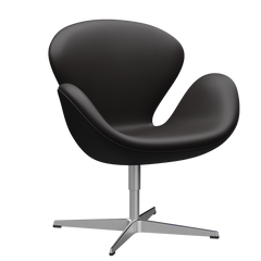 3320 Svanen Lounge-Sessel, Gestell aus gebürstetem Aluminium von Arne Jacobsen