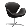 3320 Svanen Lounge-Sessel, Gestell aus gebürstetem Aluminium von Arne Jacobsen