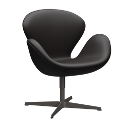 3320 Svanen Lounge-Sessel, Gestell in warmem Graphit von Arne Jacobsen