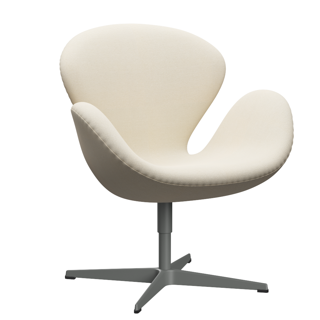 3320 Svanen loungestol, stel i silver grey af Arne Jacobsen - Hallingdal - 100 Off White - Jacobsen Plus