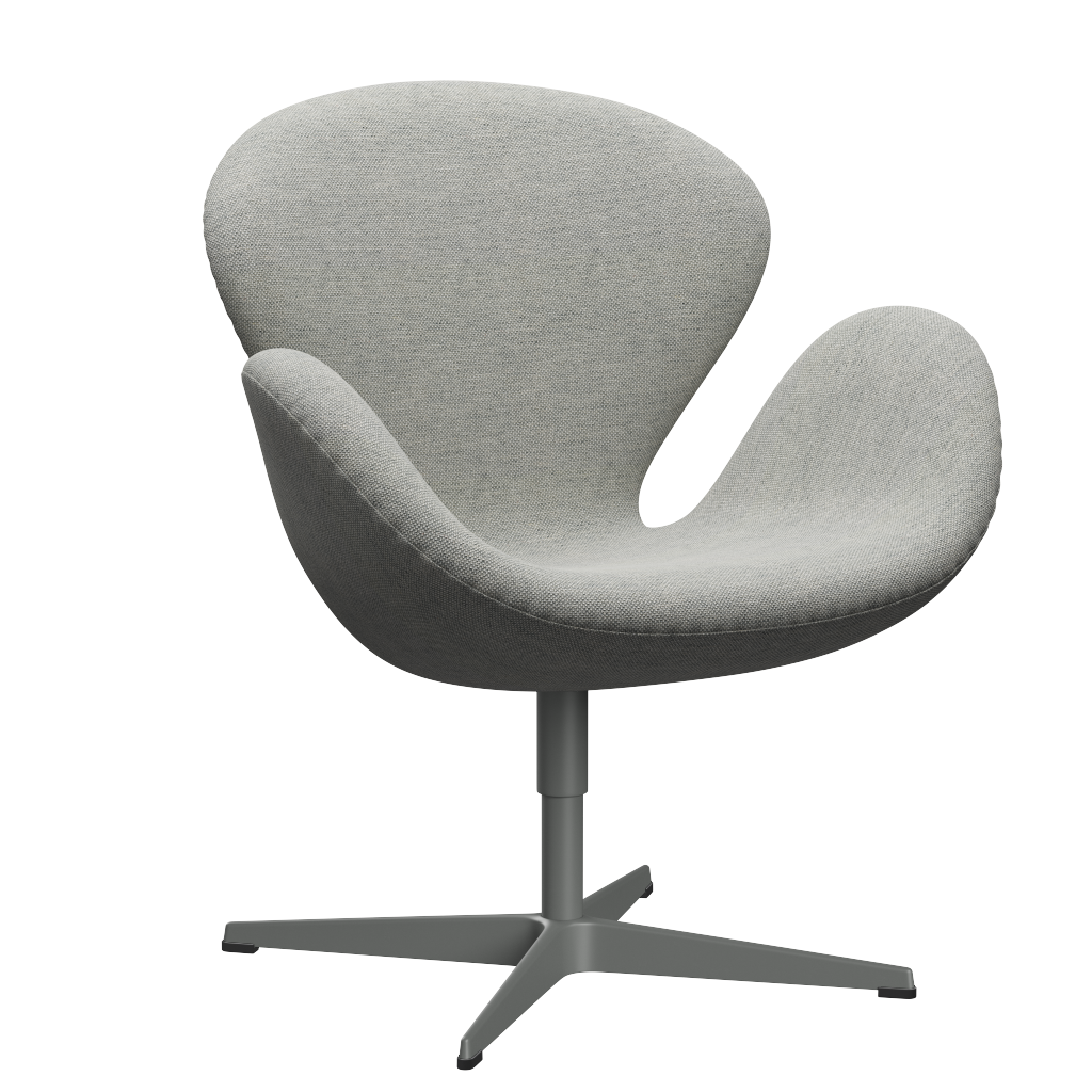 3320 Svanen loungestol, stel i silver grey af Arne Jacobsen - Hallingdal - 110 White/Grey - Jacobsen Plus