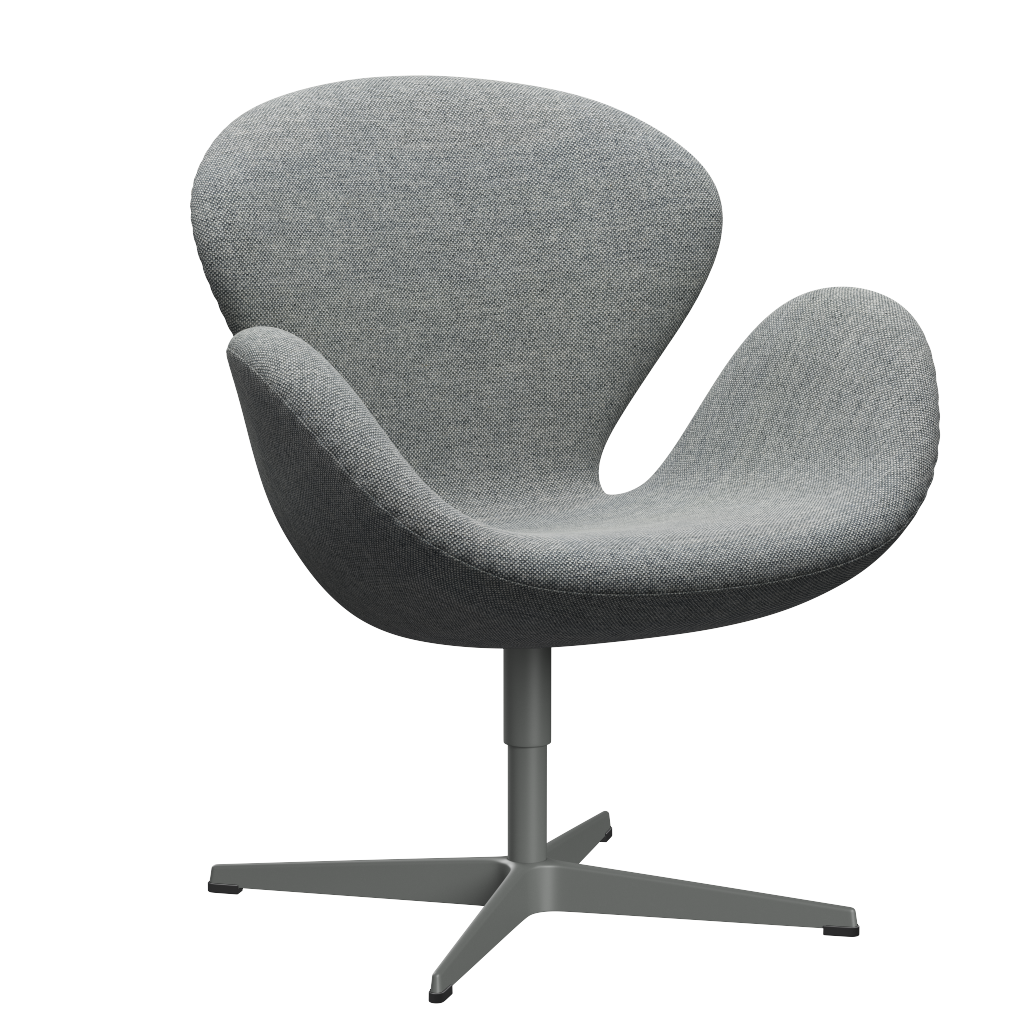 3320 Svanen loungestol, stel i silver grey af Arne Jacobsen - Hallingdal - 116 White Grey - Jacobsen Plus