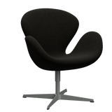 3320 Svanen loungestol, stel i silver grey af Arne Jacobsen - Hallingdal - 173 Black/Grey - Jacobsen Plus