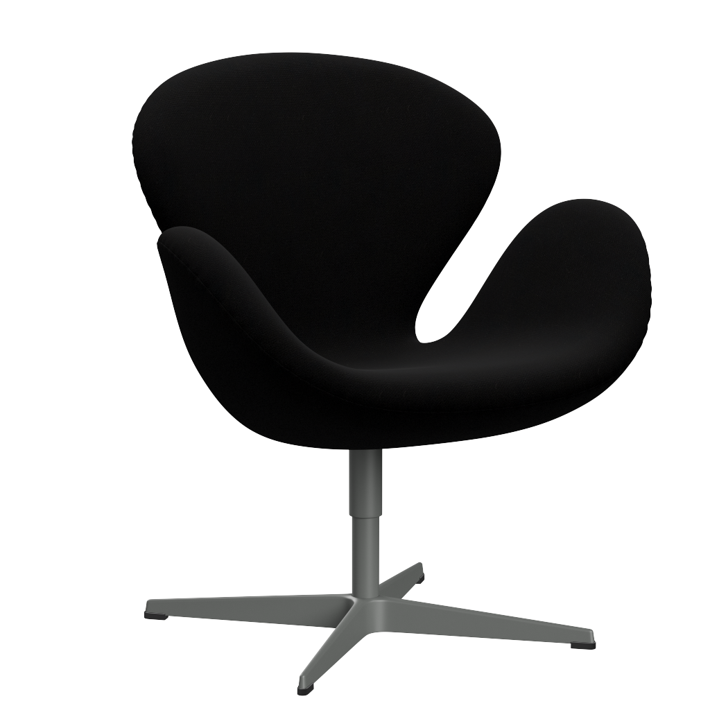 3320 Svanen loungestol, stel i silver grey af Arne Jacobsen - Hallingdal - 190 Black - Jacobsen Plus