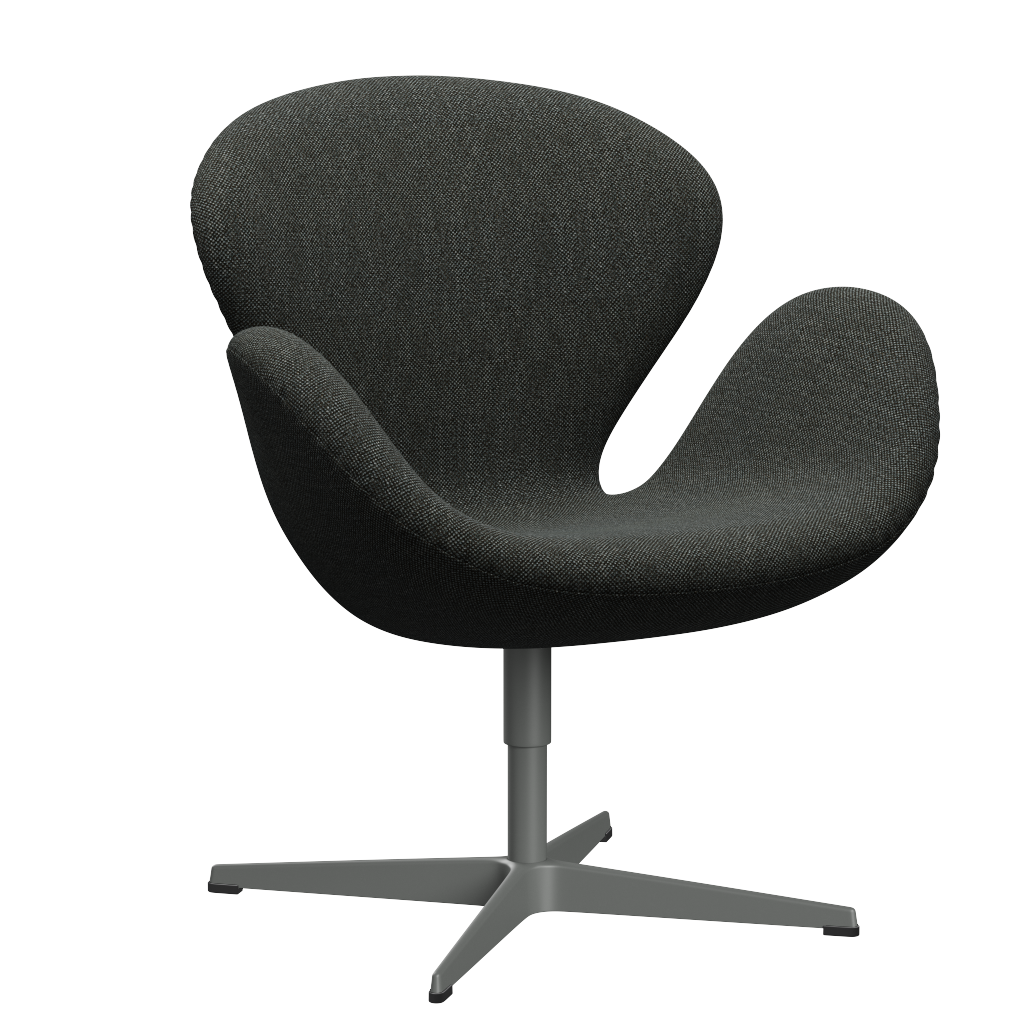 3320 Svanen loungestol, stel i silver grey af Arne Jacobsen - Hallingdal - 368 Black/Grey - Jacobsen Plus