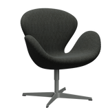 3320 Svanen loungestol, stel i silver grey af Arne Jacobsen - Hallingdal - 368 Black/Grey - Jacobsen Plus