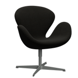 3320 Svanen loungestol, stel i silver grey af Arne Jacobsen - Hallingdal - 376 Brown/Dark Grey - Jacobsen Plus