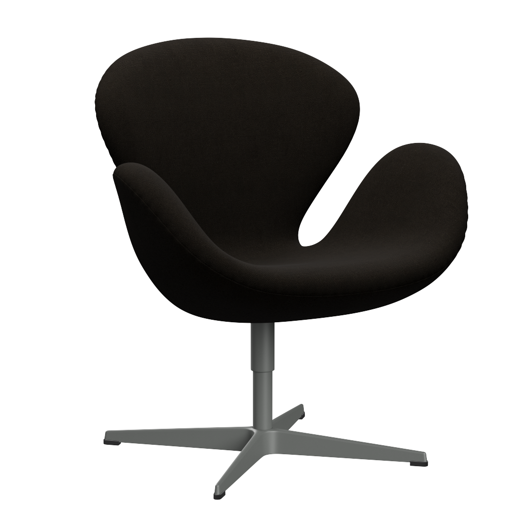3320 Svanen loungestol, stel i silver grey af Arne Jacobsen - Hallingdal - 390 Dark Brown - Jacobsen Plus
