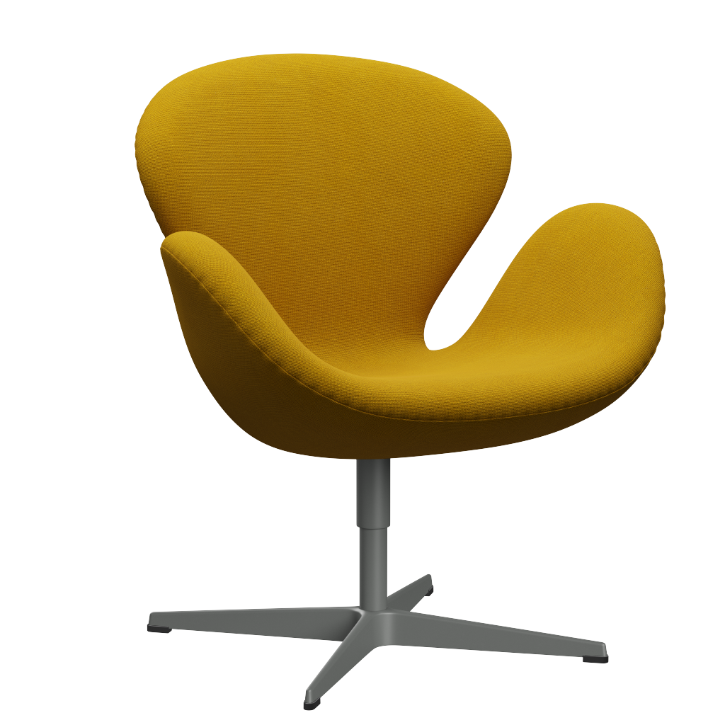 3320 Svanen loungestol, stel i silver grey af Arne Jacobsen - Hallingdal - 457 Mustard - Jacobsen Plus