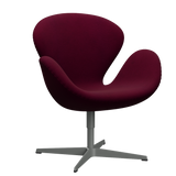 3320 Svanen loungestol, stel i silver grey af Arne Jacobsen - Hallingdal - 563 Dark Rose - Jacobsen Plus