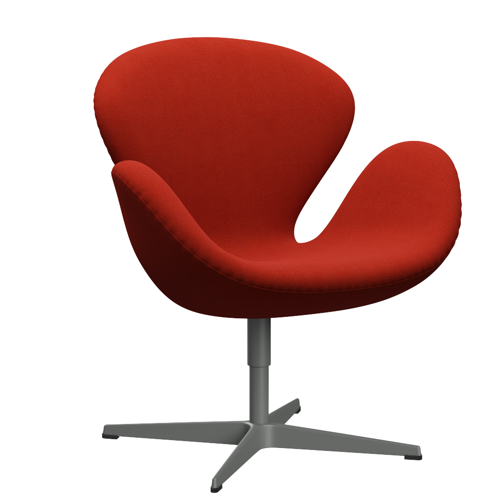 3320 Svanen loungestol, stel i silver grey af Arne Jacobsen - Hallingdal - 600 Orange - Jacobsen Plus