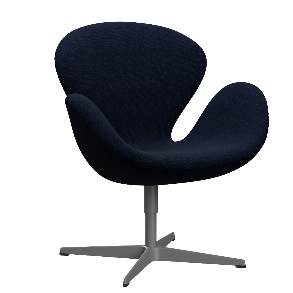 3320 Svanen loungestol, stel i silver grey af Arne Jacobsen - Hallingdal - 764 Royal Blue - Jacobsen Plus