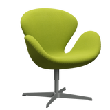 3320 Svanen loungestol, stel i silver grey af Arne Jacobsen - Hallingdal - 907 Lime - Jacobsen Plus